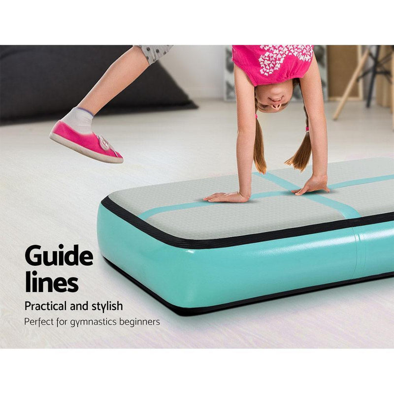 Everfit 1M Airtrack Inflatable Air Track Board Tumbling Mat Floor Gym Block Mint