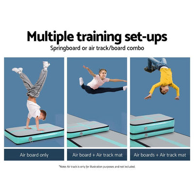 Everfit 1M Airtrack Inflatable Air Track Board Tumbling Mat Gymnastics Mint
