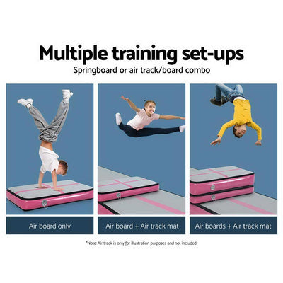 Everfit 1M Airtrack Inflatable Air Track Board Tumbling Mat Gymnastics Pink