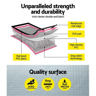 Everfit 1M Airtrack Inflatable Air Track Board Tumbling Mat Gymnastics Pink Payday Deals