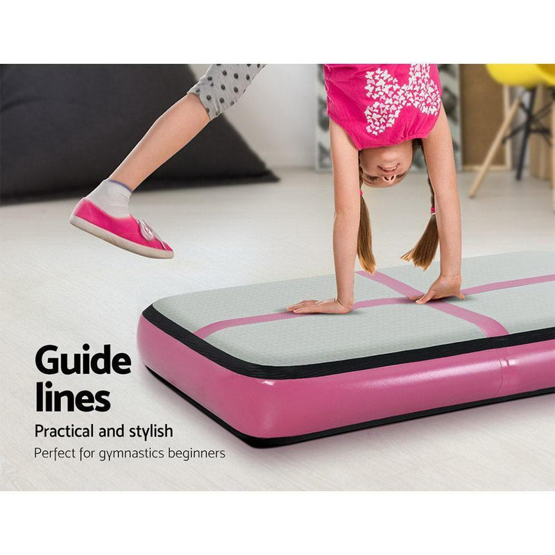 Everfit 1M Airtrack Inflatable Air Track Board Tumbling Mat Gymnastics Pink