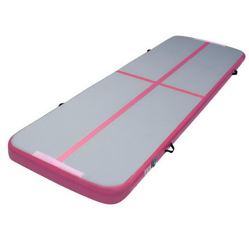 Everfit 3m x 1m Air Track Mat Gymnastic Tumbling Pink and Grey Payday Deals