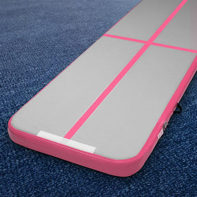 Everfit 3m x 1m Air Track Mat Gymnastic Tumbling Pink and Grey Payday Deals