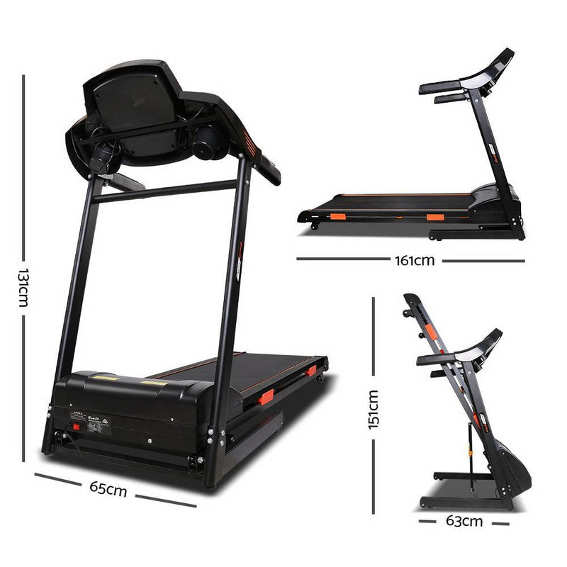 Everfit Electric Treadmill 45cm Auto Incline Running Home Gym Machine Black