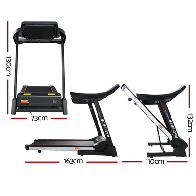 Everfit Electric Treadmill 45cm Incline Running Home Gym Fitness Machine Black Payday Deals