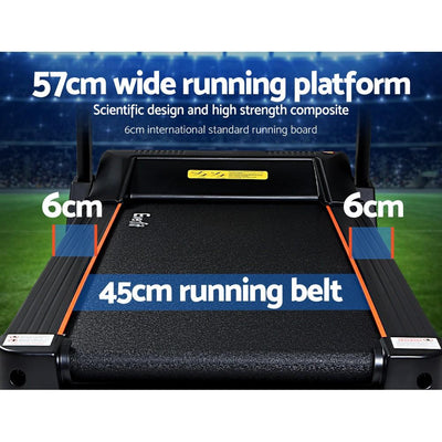 Everfit Electric Treadmill 45cm Incline Running Home Gym Fitness Machine Black Payday Deals