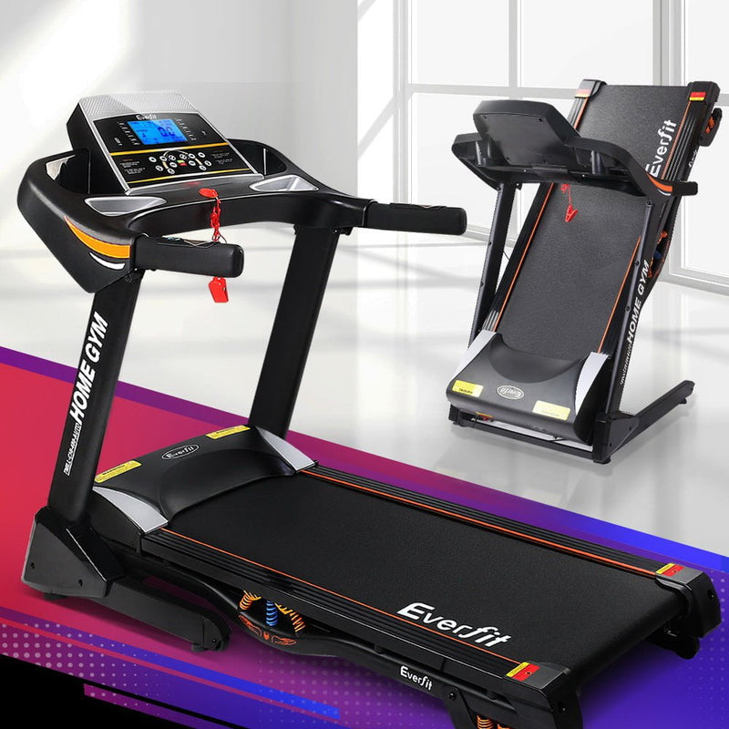 Everfit Electric Treadmill 48cm Incline Running Home Gym Fitness Machine Black Payday Deals