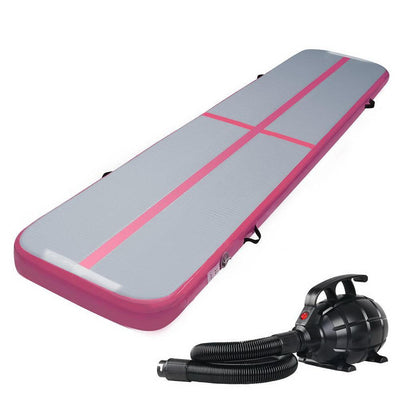 Everfit GoFun 3X0.5M Inflatable Air Track Mat with Pump Tumbling Gymnastics Pink