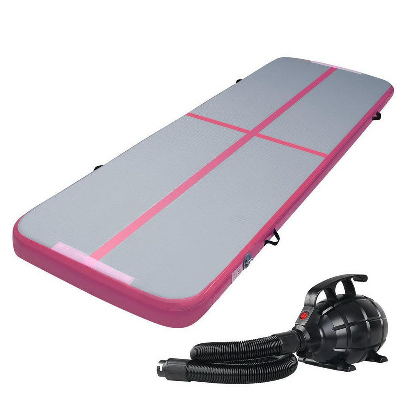 Everfit GoFun 3X1M Inflatable Air Track Mat with Pump Tumbling Gymnastics Pink Payday Deals
