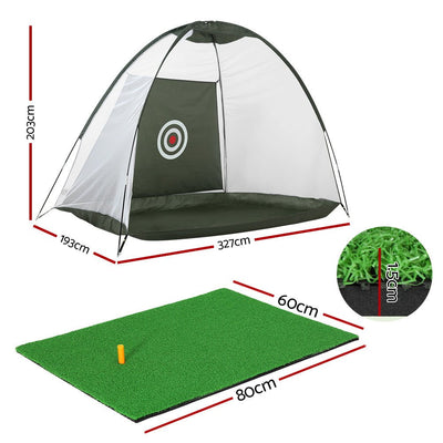 Everfit Golf Practice Net And Training Mat Driving Range Target Hitting Mat Payday Deals