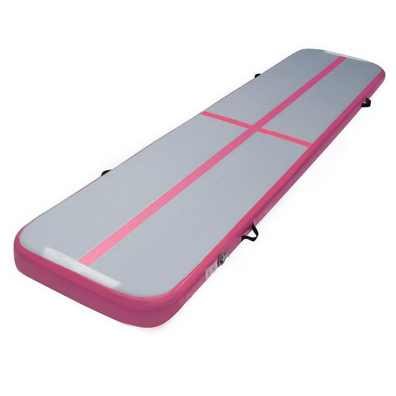 Everfit Inflatable Air Track Mat Gymnastic Tumbling 3m x 50cm - Pink & Grey Payday Deals
