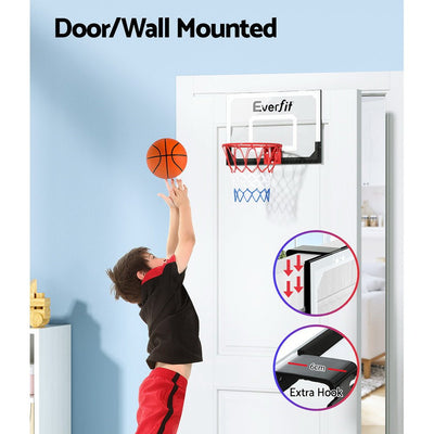 Everfit Mini Basketball Hoop Door Wall Mounted Kids Sport Backboard Indoor Black Payday Deals