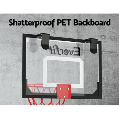 Everfit Mini Basketball Hoop Door Wall Mounted Kids Sport Backboard Indoor Black Payday Deals