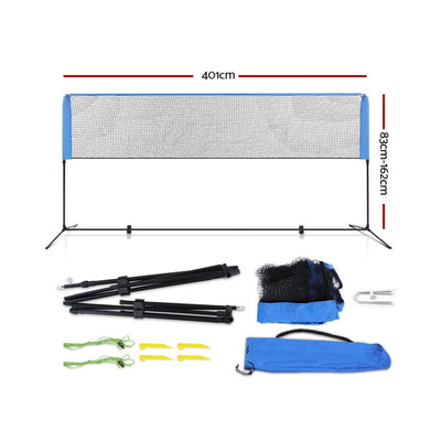 Everfit Portable Sports Net Stand Badminton Volleyball Tennis Soccer 4m 4ft Blue Payday Deals