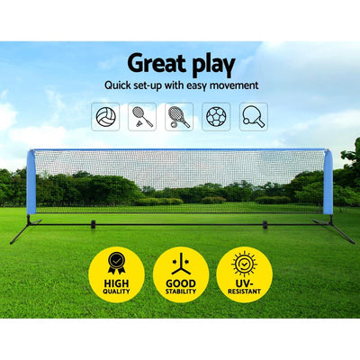 Everfit Portable Sports Net Stand Badminton Volleyball Tennis Soccer 4m 4ft Blue Payday Deals