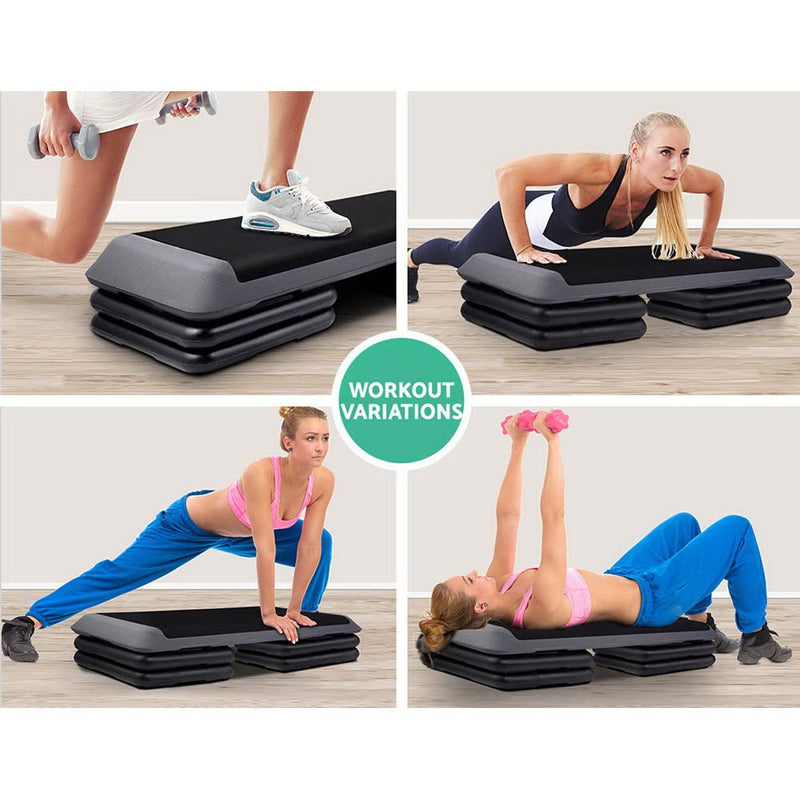 Everfit Set of 2 Aerobic Step Risers Exercise Stepper Block Fitness Gym Workout Bench Payday Deals