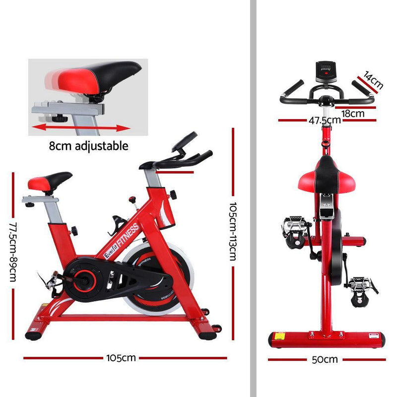 Spin Exercise Bike Cycling Flywheel Fitness Commercial Home Gym Red Payday Deals