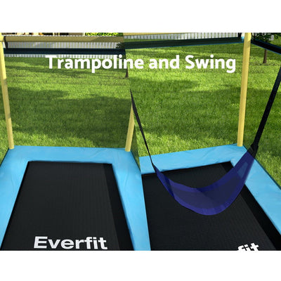 Everfit Trampoline 6FT Kids 2-in-1 Swing Belt Safety Net Gift Rectangle Yellow Payday Deals