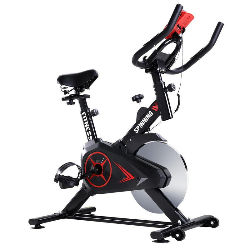 Spin Exercise Bike Flywheel Fitness Commercial Home Workout Gym Phone Holder Black Payday Deals
