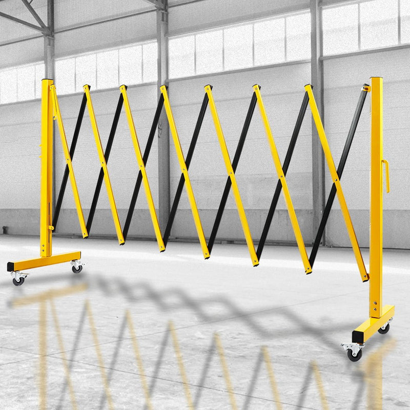 Expandable Portable Safety Barrier With Castors 350cm Retractable Isolation Fence Payday Deals