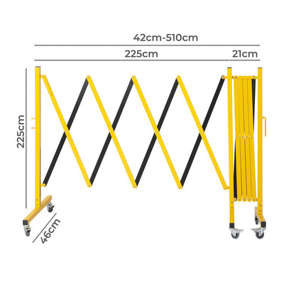 Expandable Portable Safety Barrier With Castors 510cm Retractable Isolation Fence Payday Deals