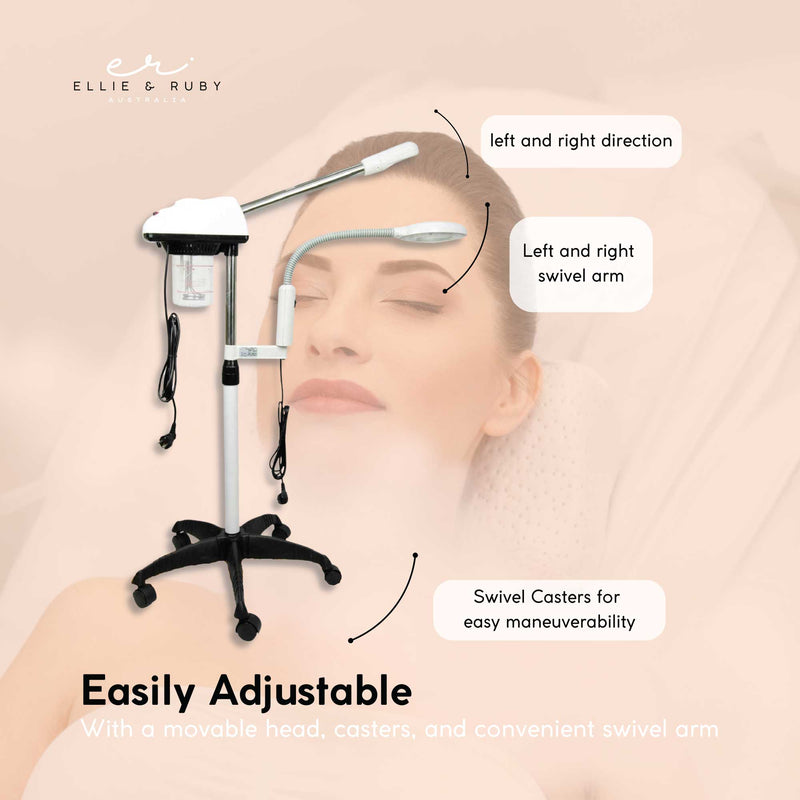 Facial Steamer and Magnifying Lamp 2in1 Beauty Machine Face Spa Magnifier Stand Payday Deals