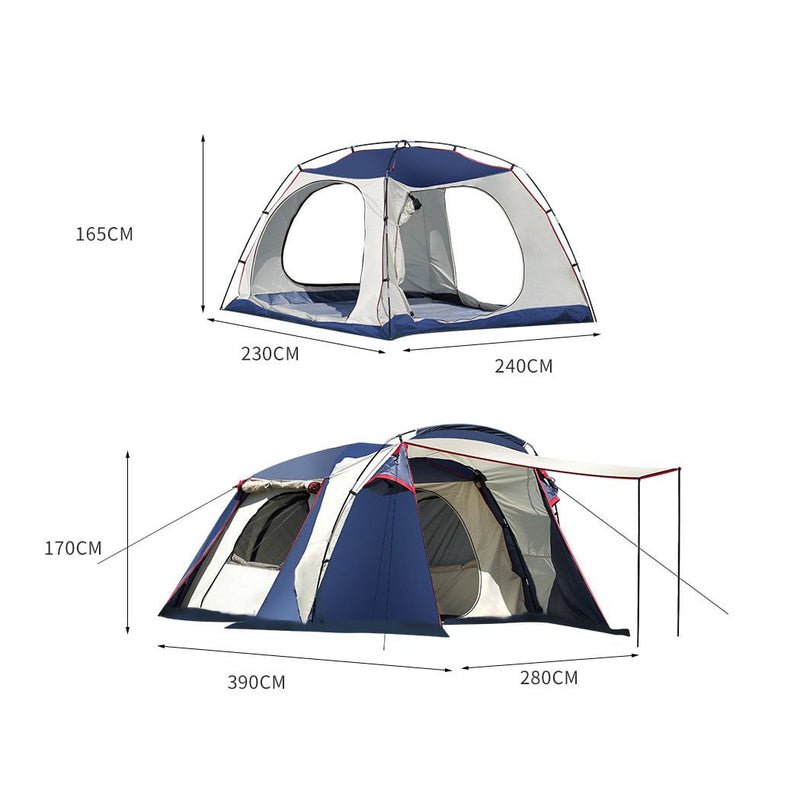 Family Camping Tent Tents Portable Outdoor Hiking Beach  4-6 Person Shade Shelter Payday Deals