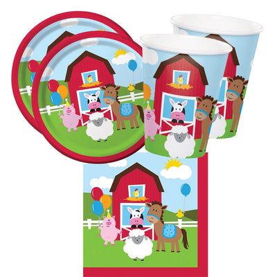 Farmhouse Barnyard 16 Guest Tableware Party Pack