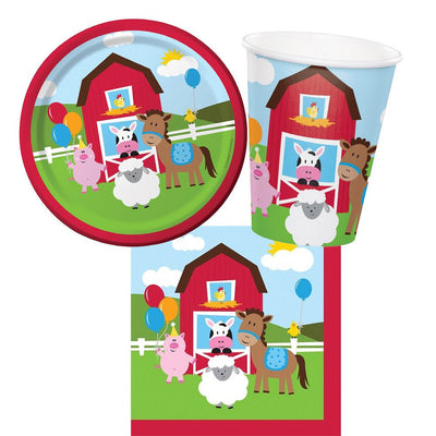 Farmhouse Barnyard 8 Guest Tableware Party Pack