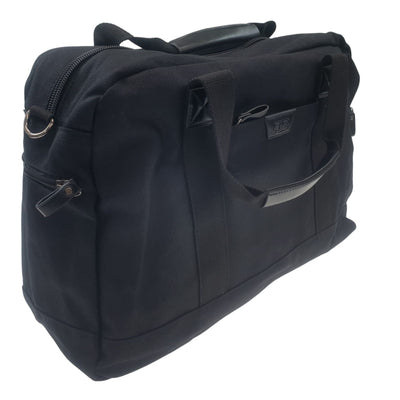FIB Byron Cotton Canvas Overnight Bag Travel Luggage Duffle Duffel - Black Payday Deals