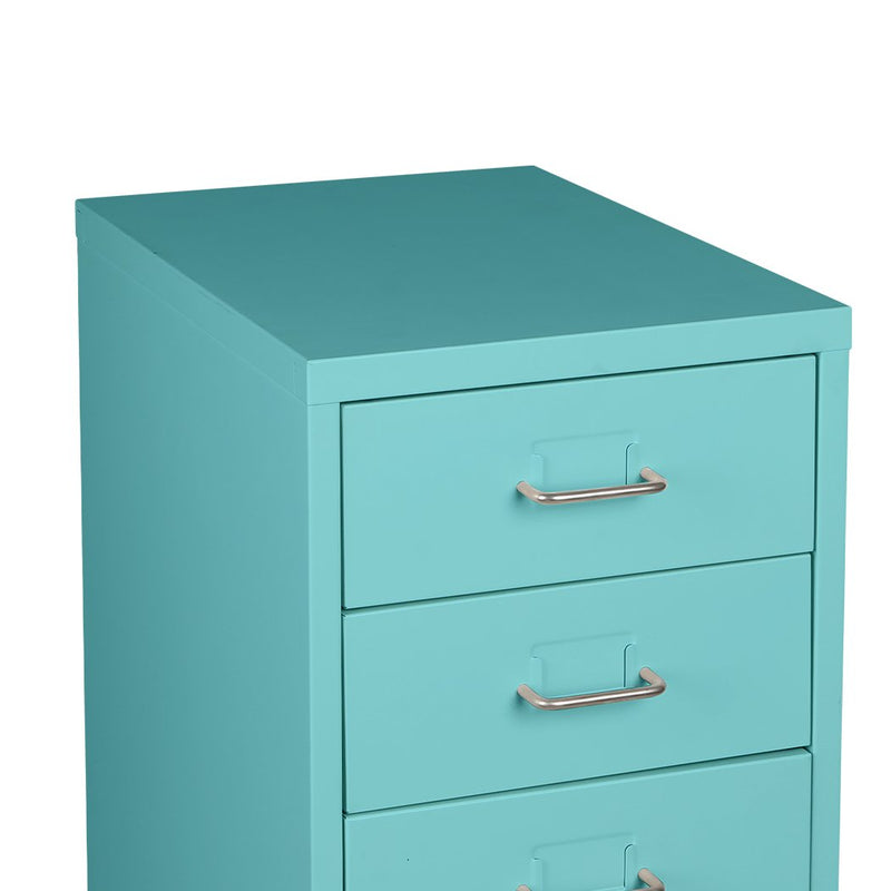 Filing Cabinet Storage Cabinets Steel Metal Home Office Organise 3 Drawer Blue Payday Deals