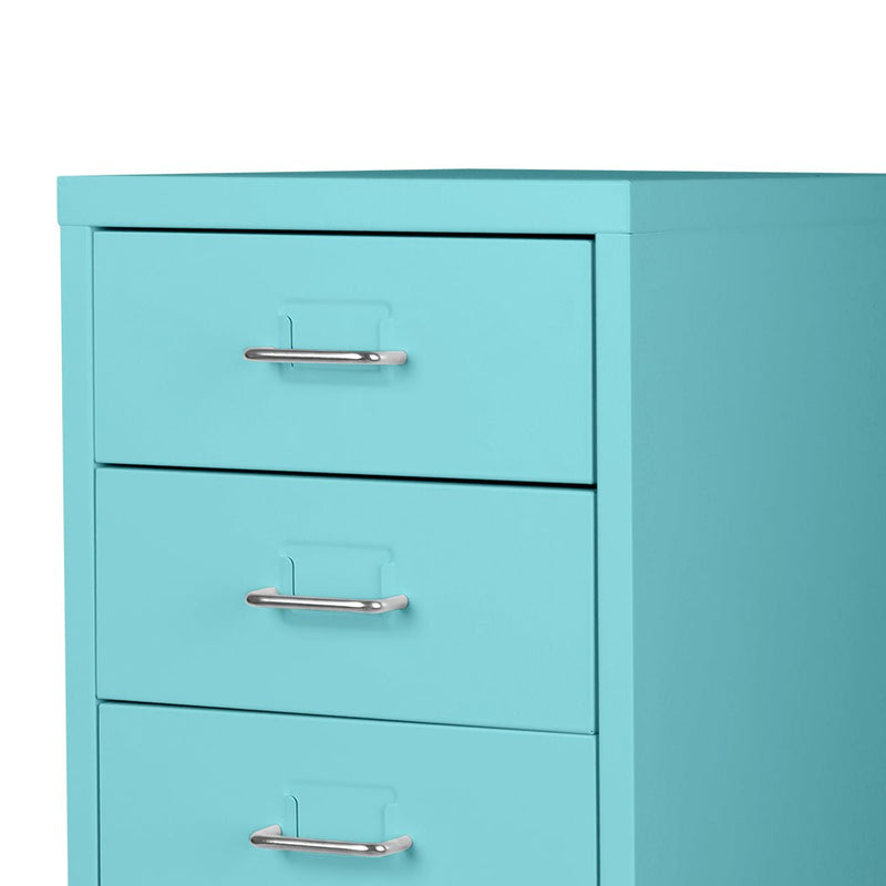 Filing Cabinet Storage Cabinets Steel Metal Home Office Organise 6 Drawer Blue Payday Deals