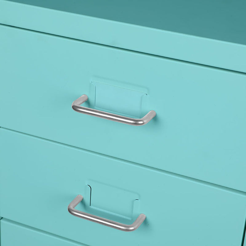 Filing Cabinet Storage Cabinets Steel Metal Home Office Organise 6 Drawer Blue Payday Deals