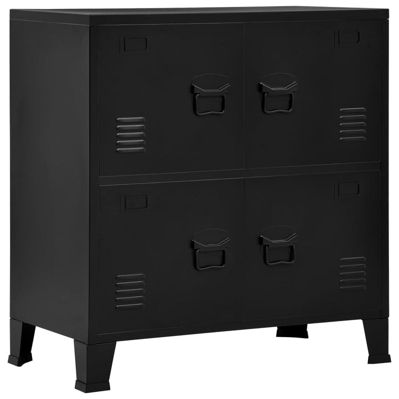 Filing Cabinet with 4 Doors Industrial Black 75x40x80 cm Steel Payday Deals