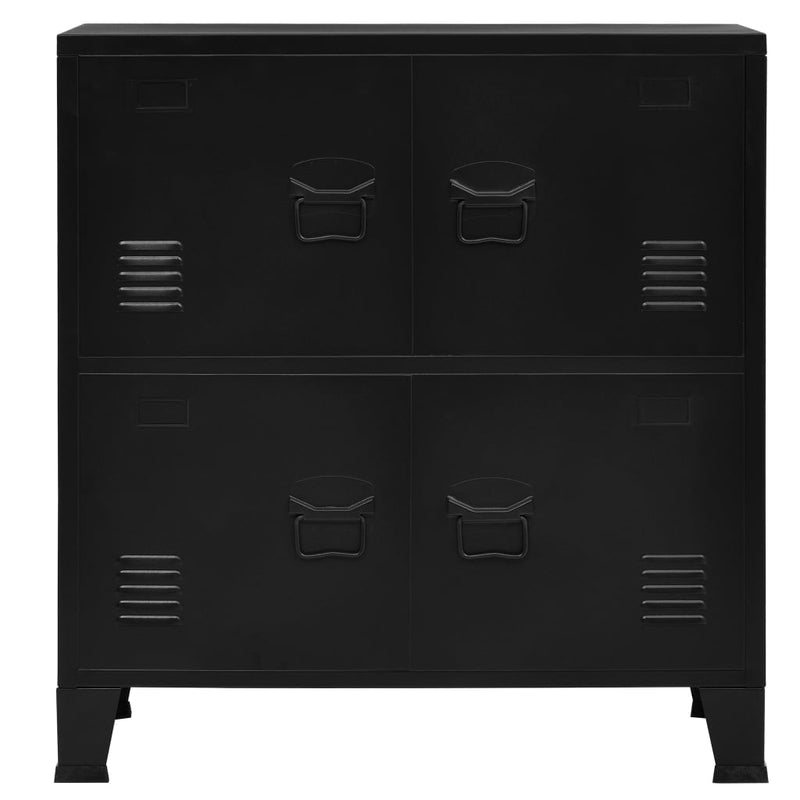 Filing Cabinet with 4 Doors Industrial Black 75x40x80 cm Steel Payday Deals