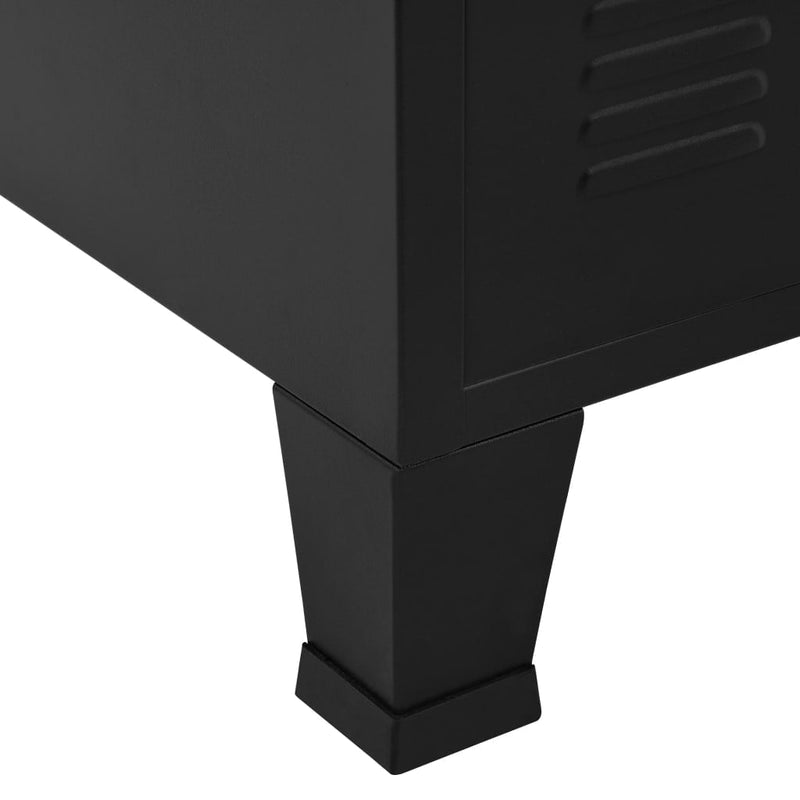 Filing Cabinet with 4 Doors Industrial Black 75x40x80 cm Steel Payday Deals