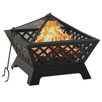 Fire Pit with Poker 64 cm XXL Steel Payday Deals