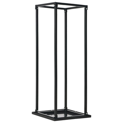 Firewood Rack with Base Black 37x37x113 cm Steel Payday Deals