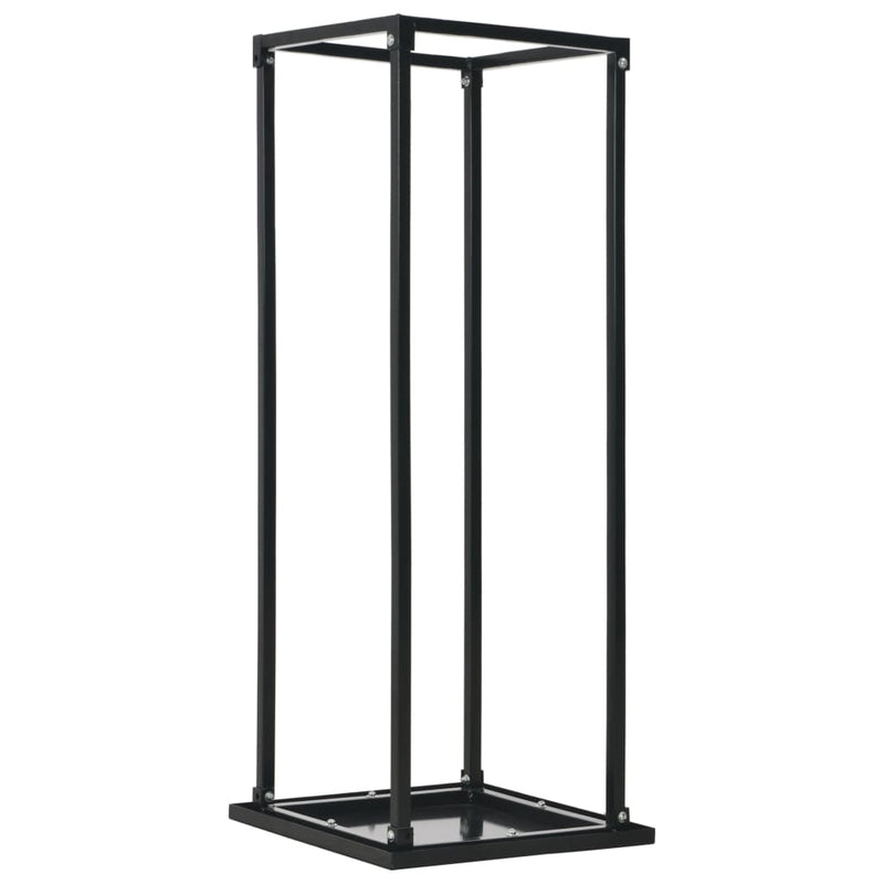 Firewood Rack with Base Black 37x37x113 cm Steel Payday Deals