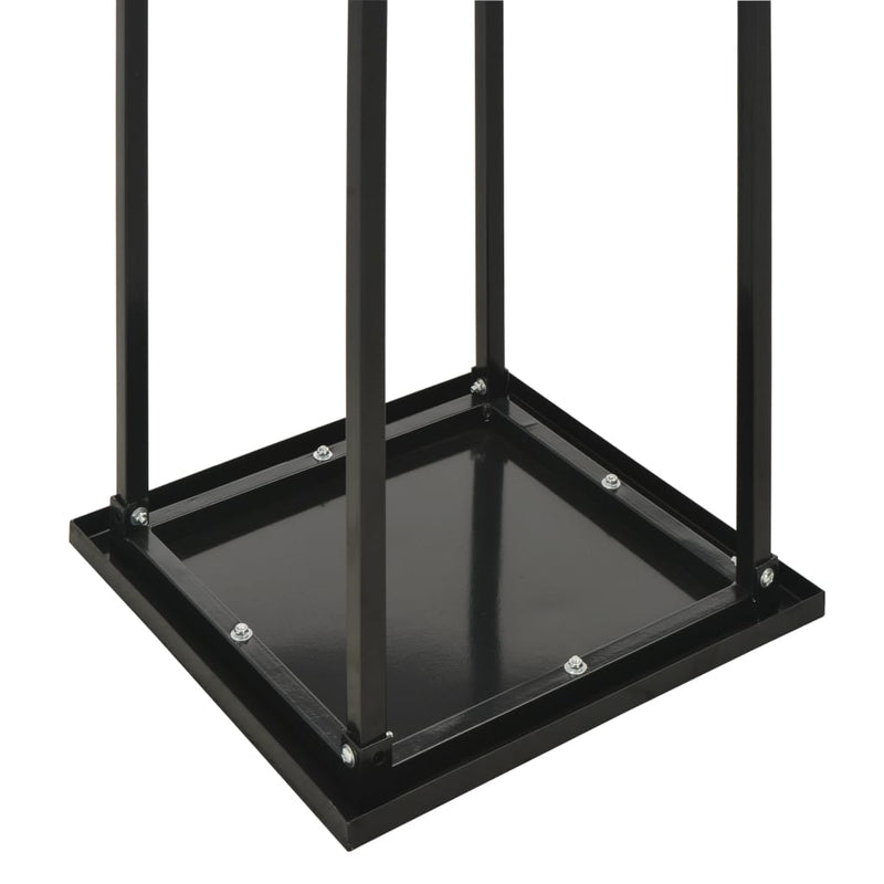 Firewood Rack with Base Black 37x37x113 cm Steel Payday Deals