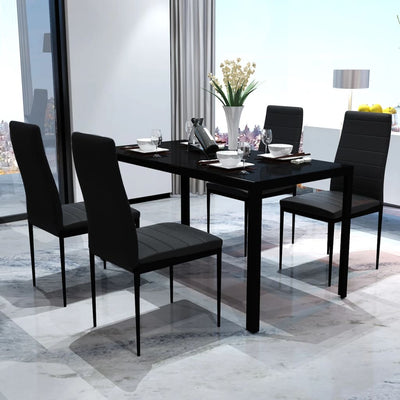 Five Piece Dining Table Set Black Payday Deals