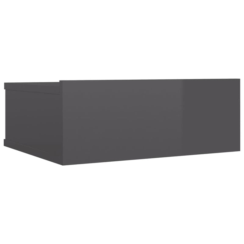 Floating Nightstand High Gloss Grey 40x30x15 cm Engineered Wood Payday Deals