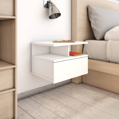 Floating Nightstands 2 pcs White 40x31x27 cm Engineered Wood