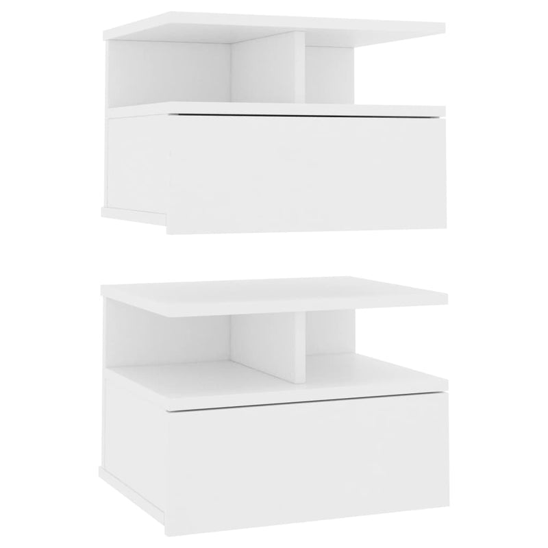Floating Nightstands 2 pcs White 40x31x27 cm Engineered Wood Payday Deals