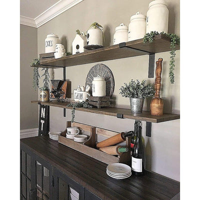 Floating Wall Shelf Brackets Heavy Duty Rustic Industrial 4-Pack Payday Deals