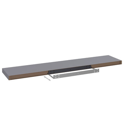 Floating Wall Shelves 2 pcs Grey 120x23.5x3.8 cm MDF Payday Deals