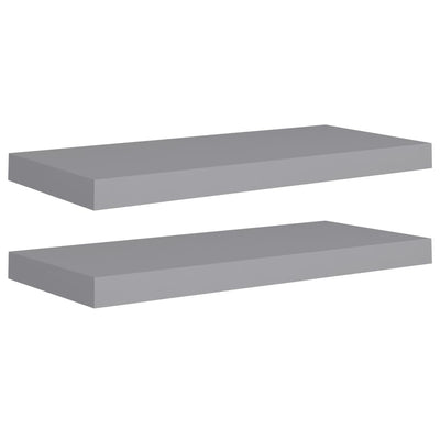 Floating Wall Shelves 2 pcs Grey 60x23.5x3.8 cm MDF Payday Deals