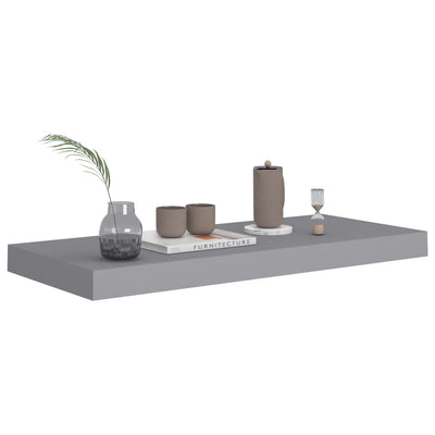 Floating Wall Shelves 2 pcs Grey 60x23.5x3.8 cm MDF Payday Deals