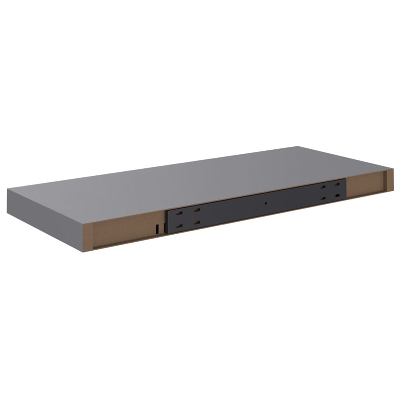 Floating Wall Shelves 2 pcs Grey 60x23.5x3.8 cm MDF Payday Deals