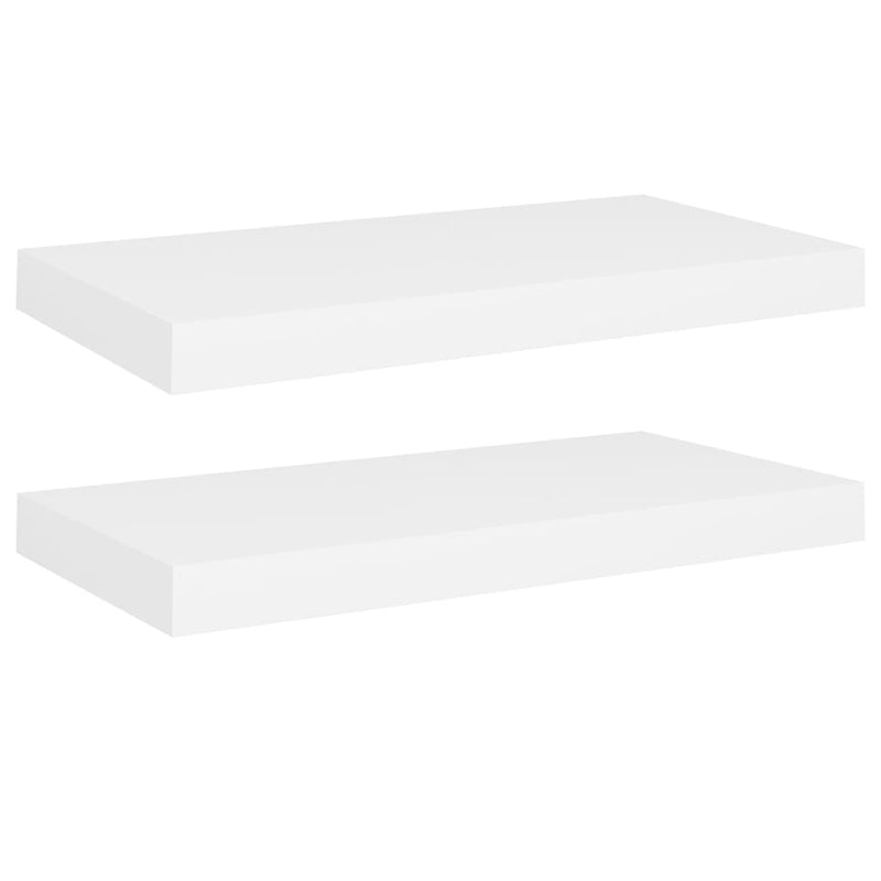 Floating Wall Shelves 2 pcs White 50x23x3.8 cm MDF Payday Deals